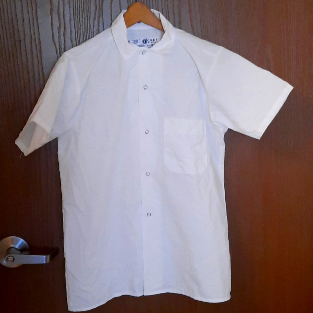 Chef Designs Snap Closure Short Sleeve Cook Shirt Size S-SS NWOT